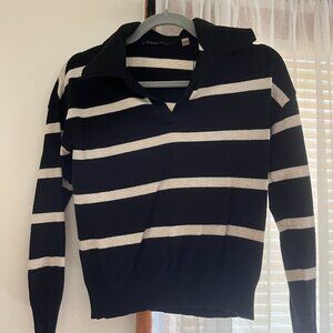Striped Tahari Collared Top